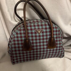 Prada Gingham Bowling Bag